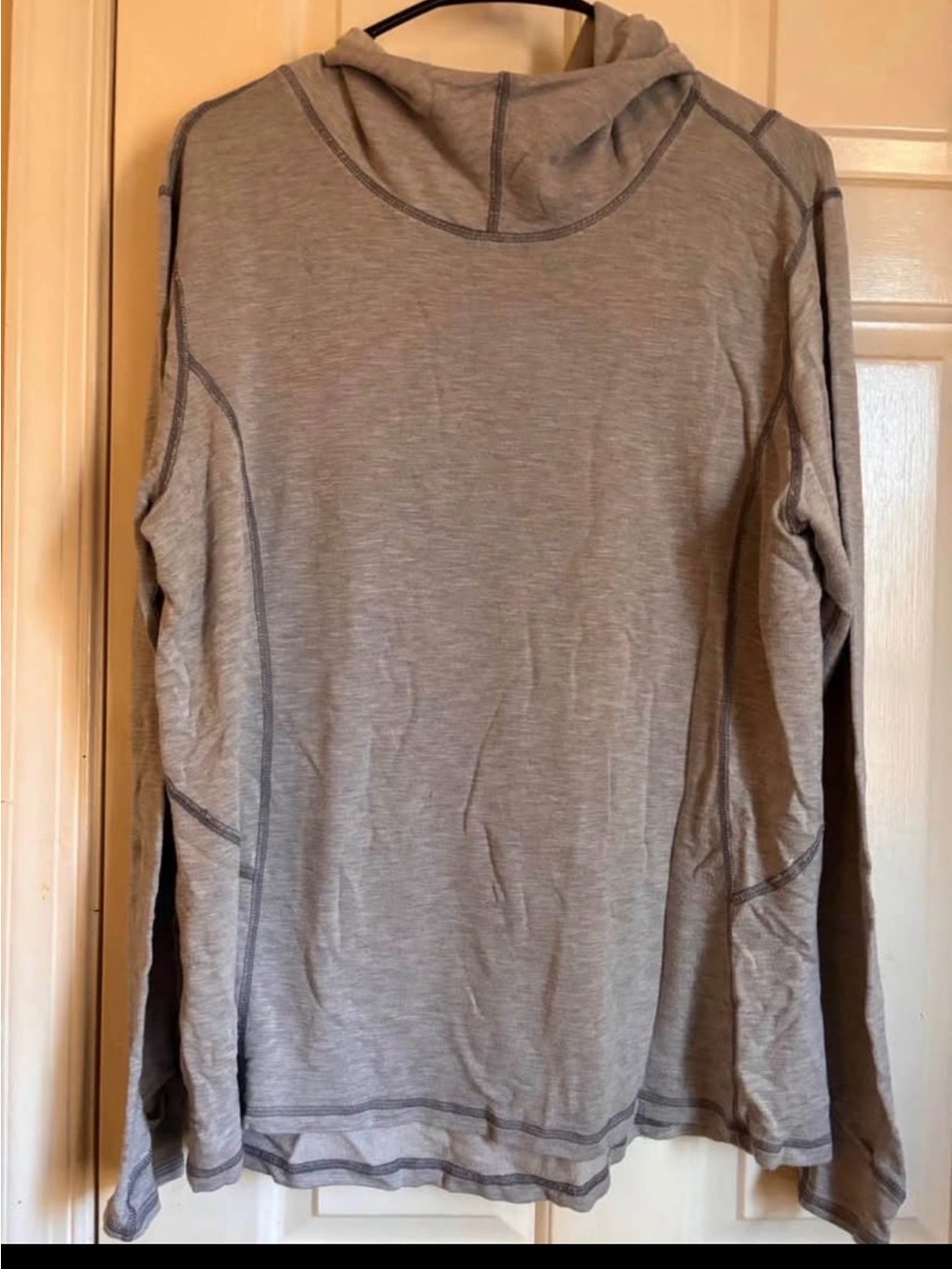 Danskin Light Gray Hooded Long Sleeve Top